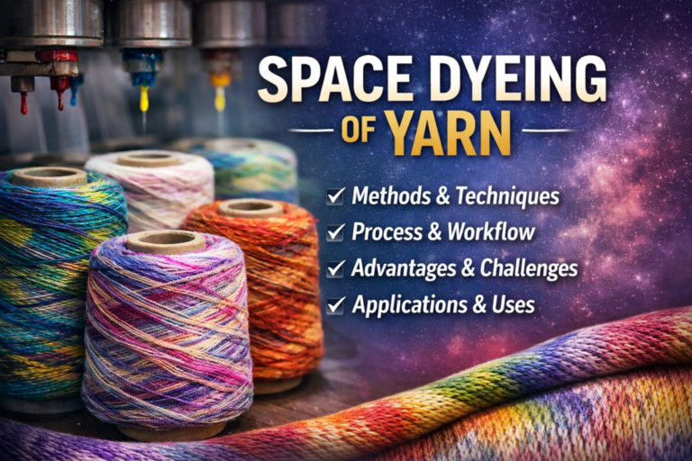 space dyed yarn cones of different colours